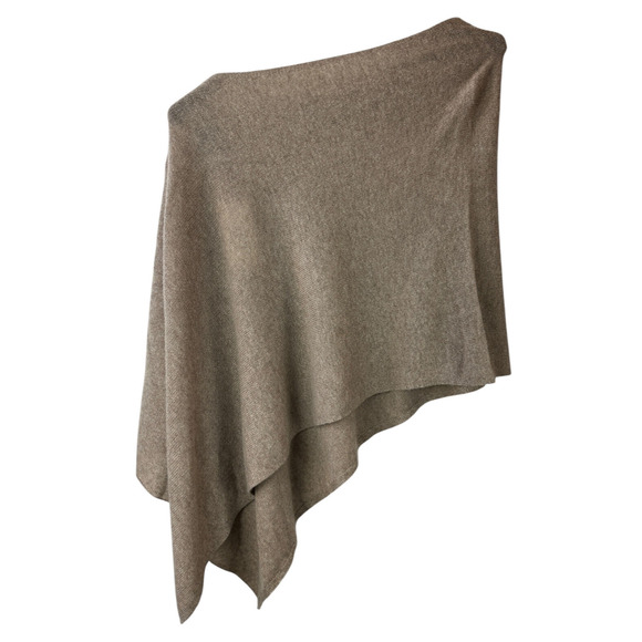 Alashan 100% Cashmere Draped Dress Topper Poncho Lightweight Soft & Cozy Tan NWT - Picture 6 of 16